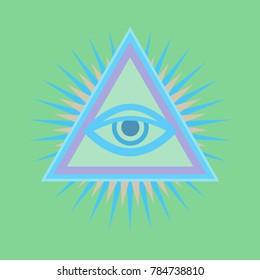 All-Seeing Eye of God (The Eye of Providence | Eye of Omniscience | Luminous Delta | Oculus Dei). 
Ancient mystical sacral symbol of Illuminati and Freemasonry.