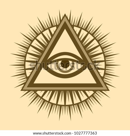 All-Seeing Eye of God 
(The Eye of Providence | Eye of Omniscience | Luminous Delta | Oculus Dei). 
Ancient mystical sacral symbol of Illuminati and Freemasonry. Stock photo © 