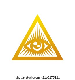 Alles sehende Auge. Goldene Pyramide und All-Sightseeing-Auge, Freimaurerei-Symbol