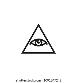 All-Seeing Eye icon or logo template. The Eye of God. Vector