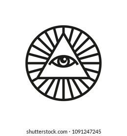All-Seeing Eye icon or logo template. The Eye of God. Vector