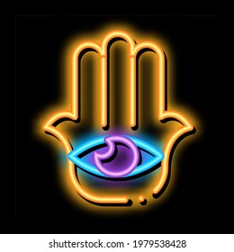 Vector de señal de luz de neón de ojos para todos los ojos. Icono brillante Firma de ojos de todo ver. ilustración de símbolo transparente