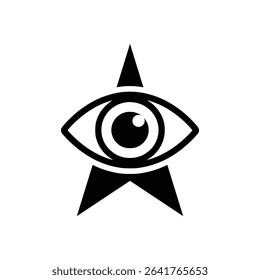 All-Seeing Eye with North Arrow Symbolic Vision and Direction Icon Design Vector