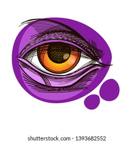 All-seeing eye on a white background. Cartoon style.