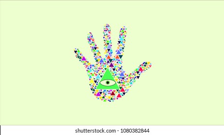 The all-seeing eye, the palm