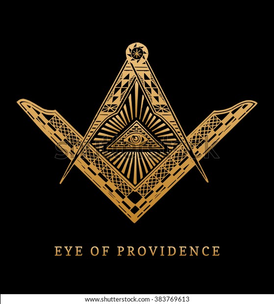 Allseeing Eye Providence Masonic Square Compass のベクター画像素材 ロイヤリティフリー