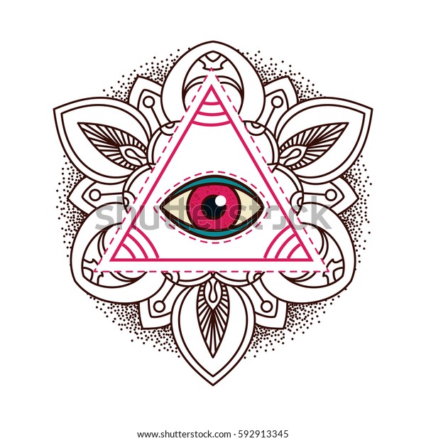 Allseeing Eye Pyramid Symbol Stock Vector (Royalty Free) 592913345