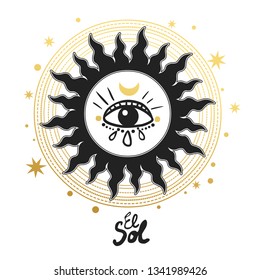 All-seeing eye. Vector hand drawn illustration
