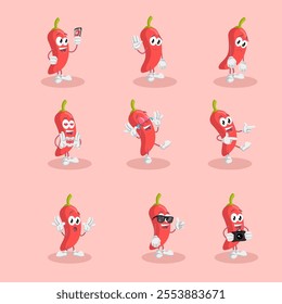 All-Set Chili Logo Mascot Design Ideal for Spicy, Bold, and Creative Branding in the Food, Culinary, or Hot Sauce Industry