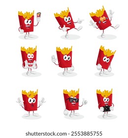 All-Set French Fries Logo Mascot Design: Ideal for Fun, Delicious, and Creative Branding in the Fast Food, Snack, or Restaurant Industry