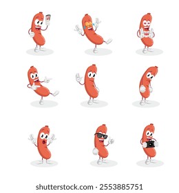 All-Set Sausage Logo Mascot Design: Perfect for Bold, Fun, and Creative Branding in the Food, Snack, or Deli Industry