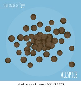 Allspice flat design vector icon.  