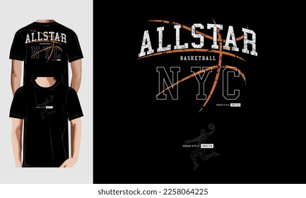 Allstar,basketball illustration typography. perfect for t shirt ,hoodies,and others.