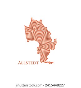 Mapa Allstedt - Mapa Mundial de la plantilla de vector internacional. Ilustración vectorial de silueta de la región alemana