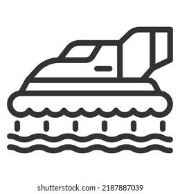 All-terrain vehicle on an air cushion - background, white, web, illustration, symbol, sign, icon, outline