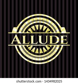 Allude golden emblem. Vector Illustration. Detailed.