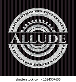 Allude silver emblem. Vector Illustration. Mosaic.