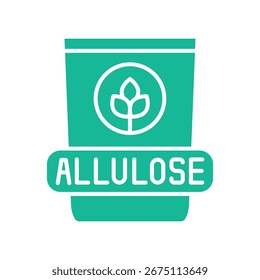 Icono plano de color de alulosa para proyectos digitales e impresos.  Iconos limpios mínimos para App y Sitios web. Iconos modernos y sencillos para UI UX y branding