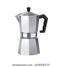 Alluminium geyser coffee maker illustration.