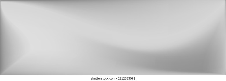 Malla de gradiente de ondas metálicas de aluminio. Fondo original de agua en blanco. Ilustración de textura borrosa en blanco y negro. Fondo de superficie suave gris plateado. Malla vibrante de gradiente ondulado.