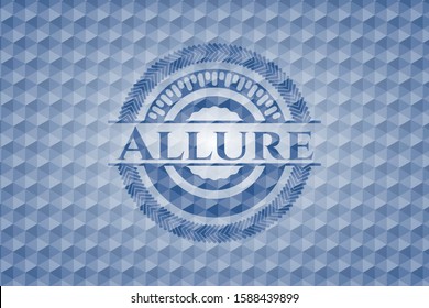 Allure blue badge with geometric pattern. Vector Illustration. Detailed.