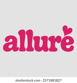 Allure in typography text about valentine vector transparent background