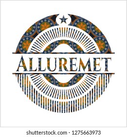 Alluremet arabesque emblem background. arabic decoration.