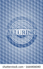 Alluring blue polygonal badge. Vector Illustration. Detailed.