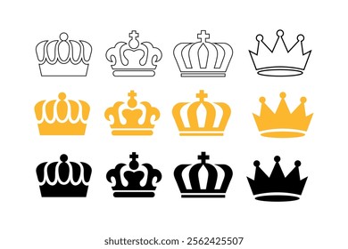 Alluring crown vector illustration sets for creative expressions, golden crown, crown collection, luxury, elegant, premium, majestic, decorative, crownlike, imagery, ornate, prestigious, affinity, bea