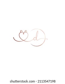 Una fascinante y elegante letra de guión de vídeo tipo de letra modelo de logotipo vectorial D