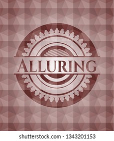 Alluring red geometric badge. Seamless.