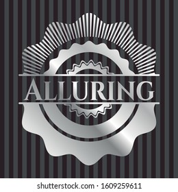 Alluring silver badge. Vector Illustration. Mosaic.