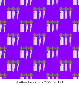 Alluring square tile with an animated food sketch. Seamless pattern with knives on lavender blush background. Design for an Epiphany star.