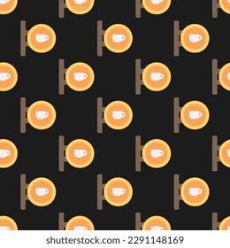 Alluring square tile displaying a delightful food rendering. Seamless pattern with signboard on peru background. Design for email campaigns to communicate messages.