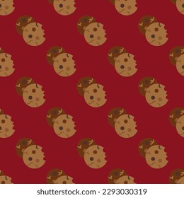 Alluring square tile sporting an exciting food drawing. Seamless pattern with cookies on isabelline background. Design for websites to make them look professional and organized.