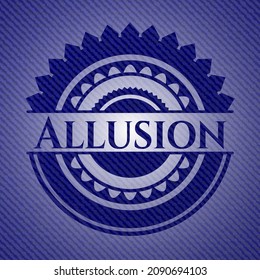 Alusión con textura jean. Ilustración vectorial. Detallado. 