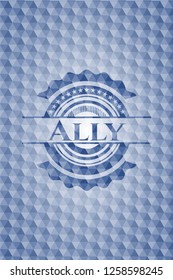 Ally blue badge with geometric pattern.
