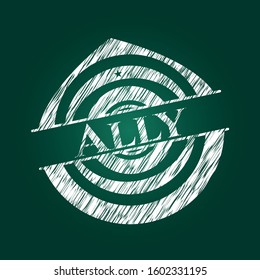 Ally Chalk Emblem. Vector Illustration. Detailed.