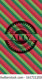 Ally christmas badge background. Vector Illustration. Detailed.