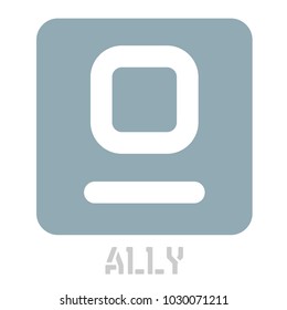 Ally conceptual graphic icon. Design language element, graphic sign.