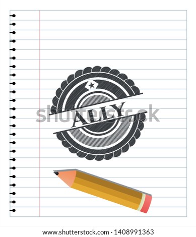 Ally drawn in pencil. Vector Illustration. Detailed.