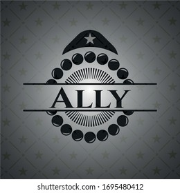 Ally Retro Style Black Emblem. Vector Illustration. Detailed.