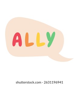 Aliar texto en la burbuja de discurso. VECTOR de Asistencia LGBTQ. Ilustración vectorial.