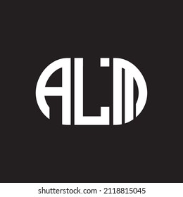 ALM letter logo design on black background. ALM 
creative initials letter logo concept 