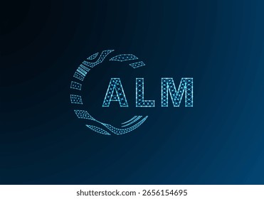 Diseño de Vector de logotipo de letra de polietileno bajo ALM. Diseño de logotipo de poliéster inferior de ALM. ALM diseño único de logotipo de baja poli.