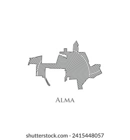 Alma Map - World Map International vector template. America region silhouette vector illustration