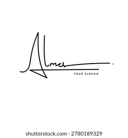Alma name signature logo vector design
