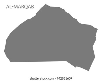 Al-Marqab district map of Libya grey illustration silhouette shape