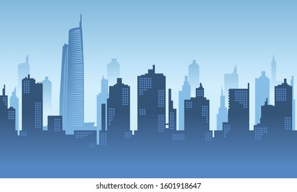 Almas City Tower vector Background with many buildings inside