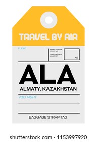 almaty kazakhstan airport luggage tag